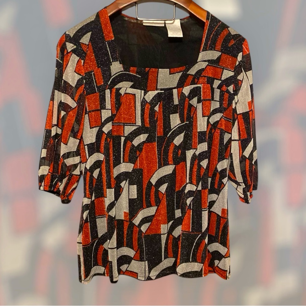 Women’s Size Large Top, Red Black & Gray
Casual or Business, comfortable Fit